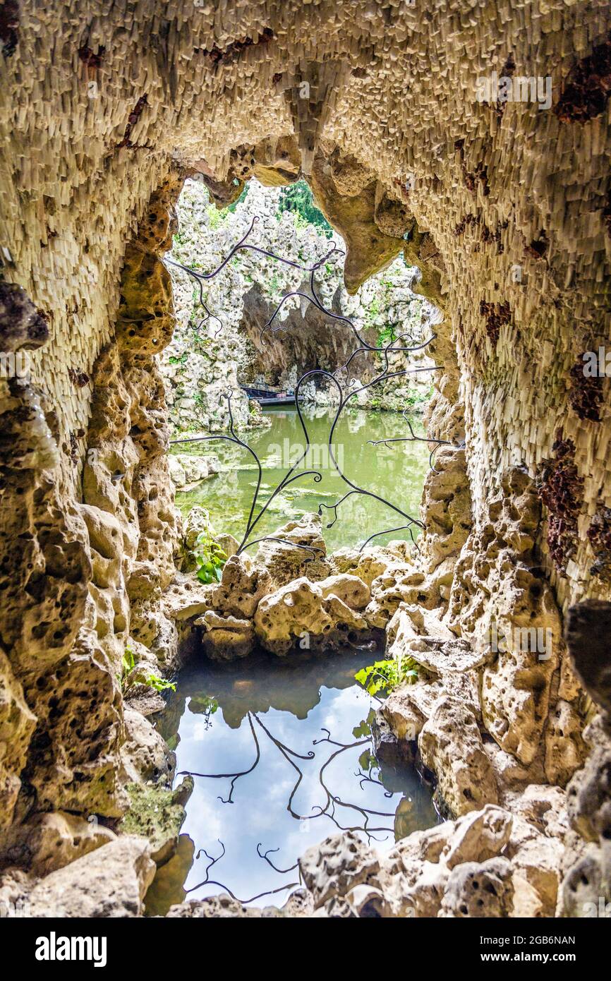 Crystal Grotto in Painshill Park, Surrey, UK Stock Photo Alamy