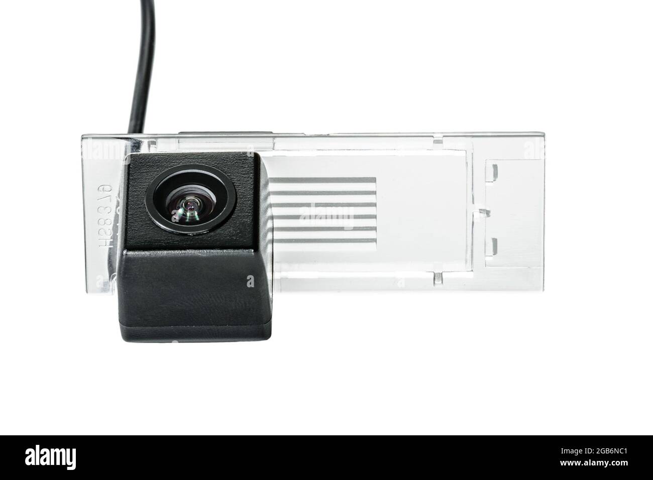 car rear view camera with a transparent plafond Stock Photo