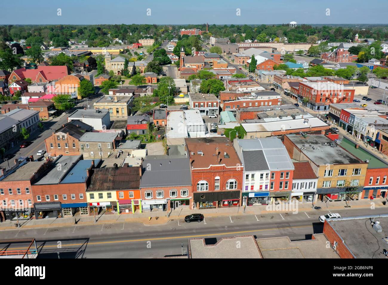 An aerial view of downtown Simcoe, Ontario, Canada Stock Photo Alamy
