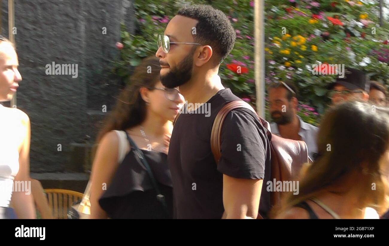 John Legend and Chrissy Teigen stroll in Capri island, Italy Stock Photo Alamy