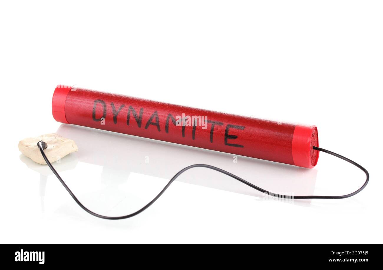Dynamite isolated on white Stock Photo - Alamy