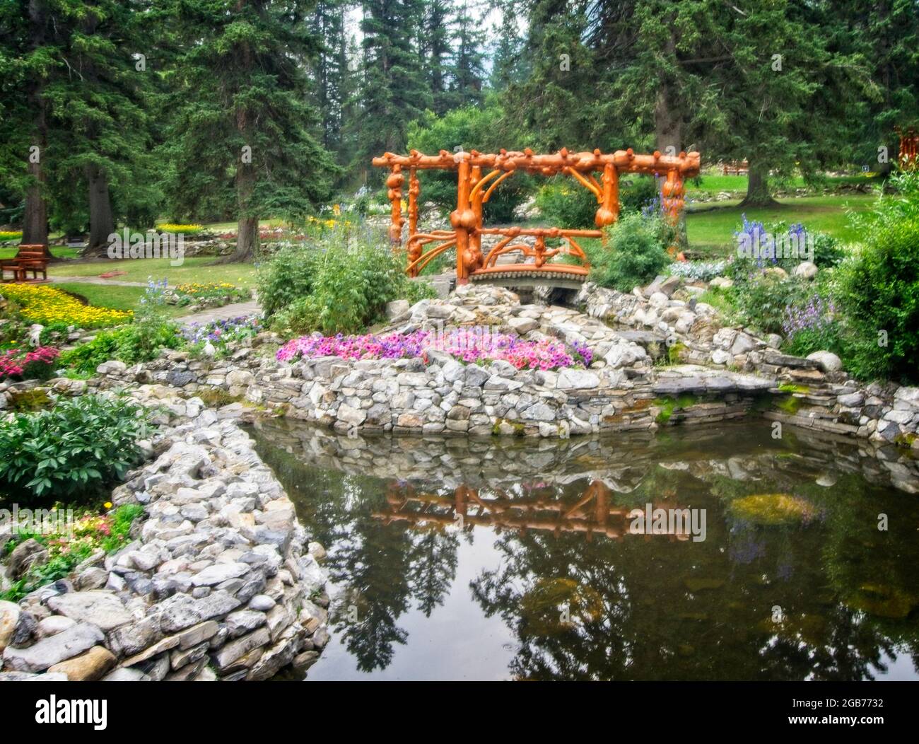 Cascades of Time Garden Banff Alberta Stock Photo Alamy