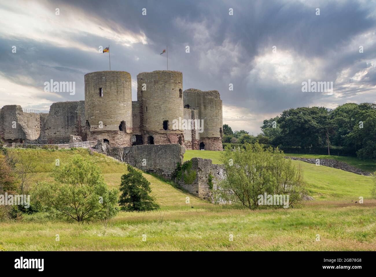 Rhuddlan Castle, Rhuddlan, Denbighshire, Wales, UK Stock Photo