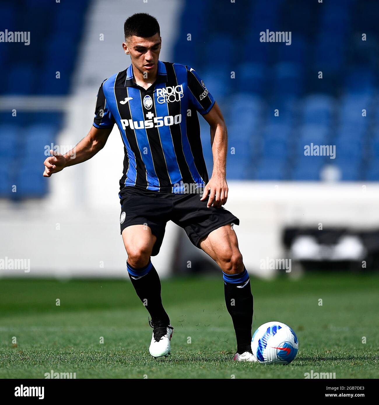 Bergamo, Italy. 31 July 2021. Bosko Sutalo of Atalanta BC in action during the pre-season friendly football match between Atalanta BC and Pordenone Calcio. Atalanta BC won 2-1 over Pordenone Calcio. Credit: Nicolò Campo/Alamy Live News Stock Photo