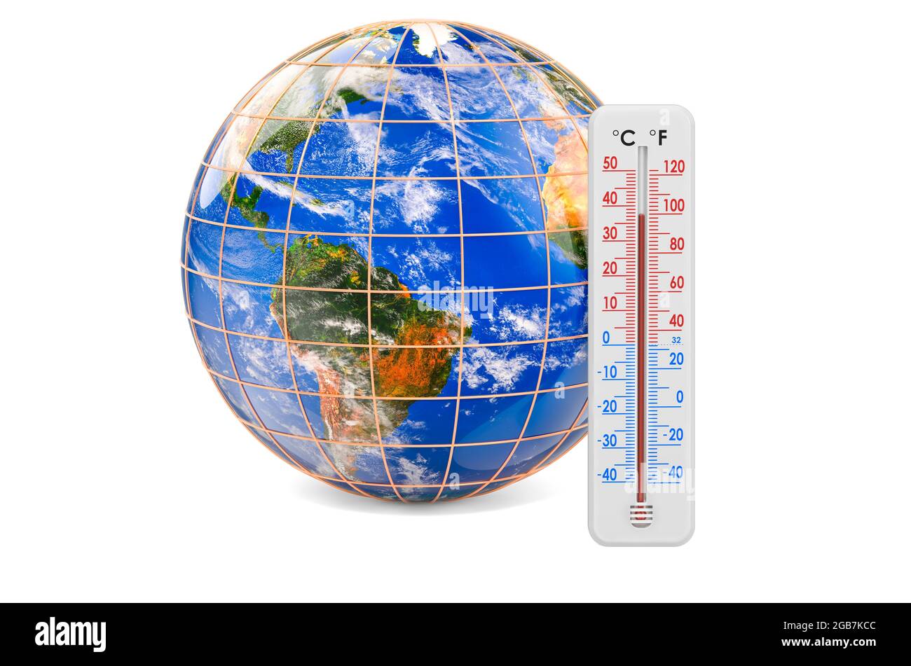 Global Warming Concept. Thermometer with Earth Globe, 3D Render Stock  Illustration - Illustration of earth, meteorology: 90069675