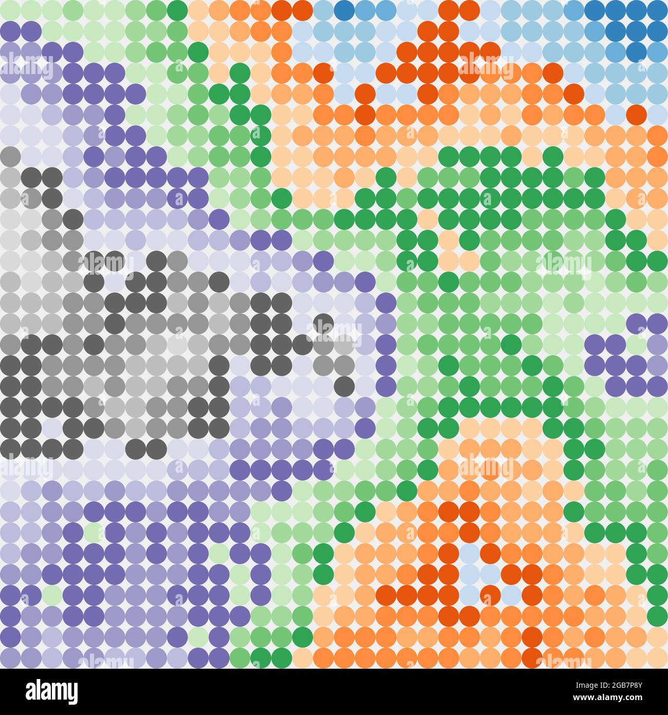 Abstract Geometrical color pixel generative art illustration Stock ...