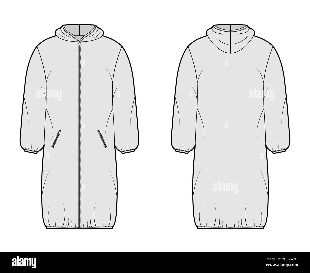 knee length black puffer coat