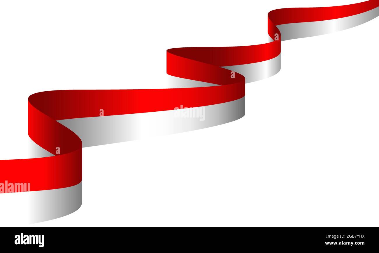 Indonesia wavy flag. vector illustration on a white background Stock Vector