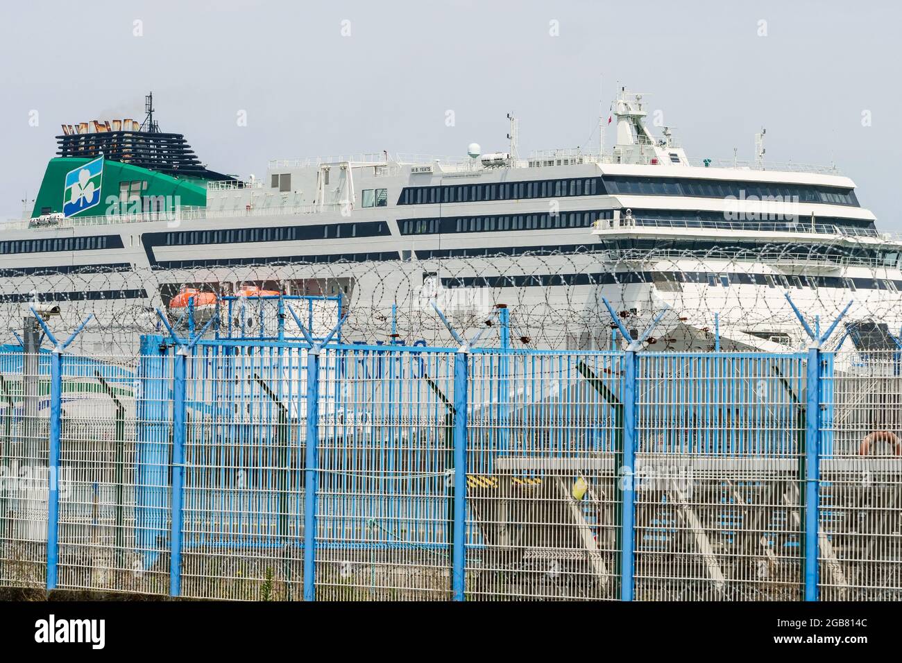 Ferry-boat from Brittany Ferries Company, Cherbourg harbor, Manche department, Cotentin, Normandy, France Stock Photo