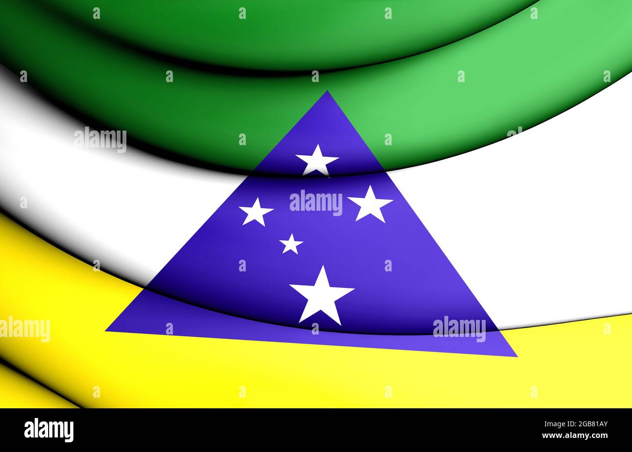 3D Flag of Tefe (Amazonas), Brazil. 3D Illustration. Stock Photo