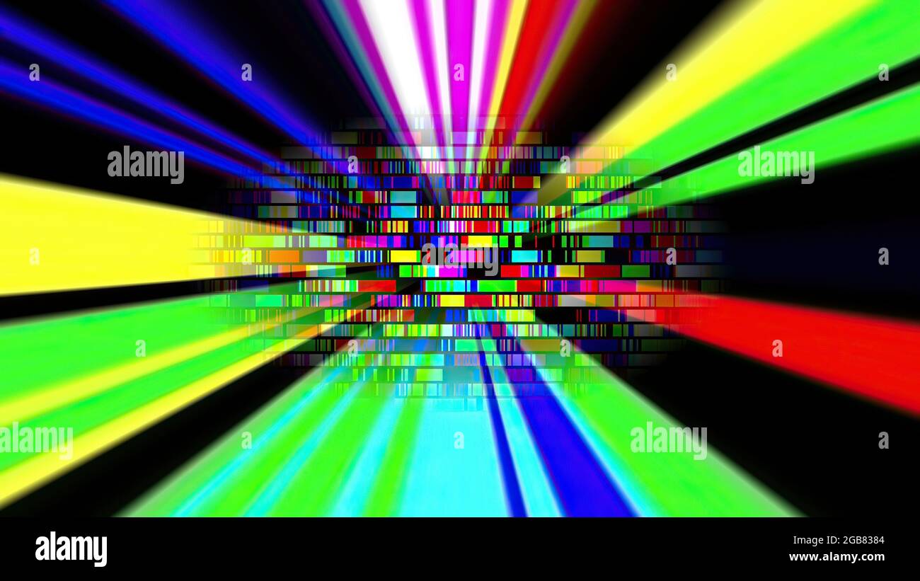 Colorful light rays and pixels Stock Photo - Alamy