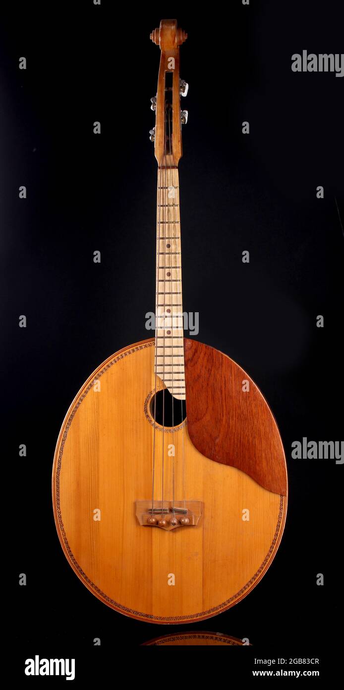 Retro kobza- Ukrainian musical instrument on black background Stock ...