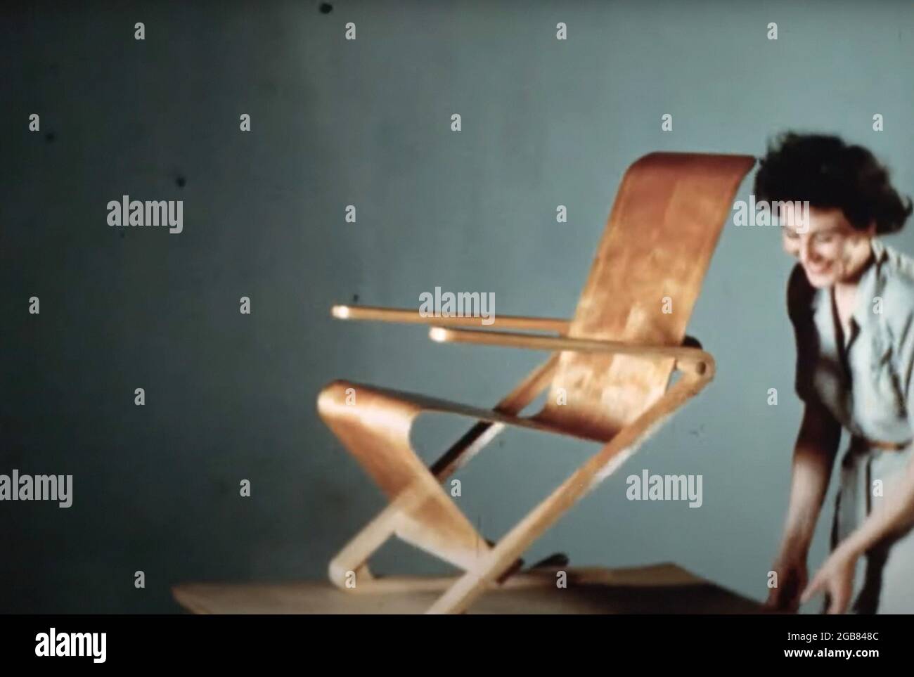 THE NEW BAUHAUS, design student shown in archival footage working on