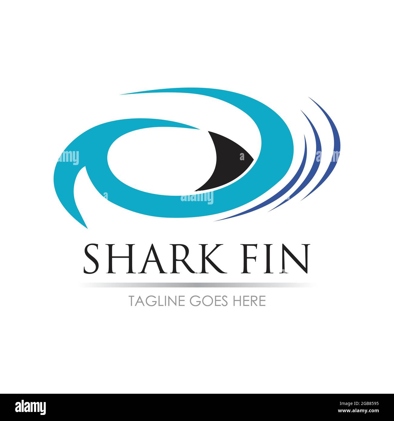 Shark fin logo design template. Vector illustration Stock Vector
