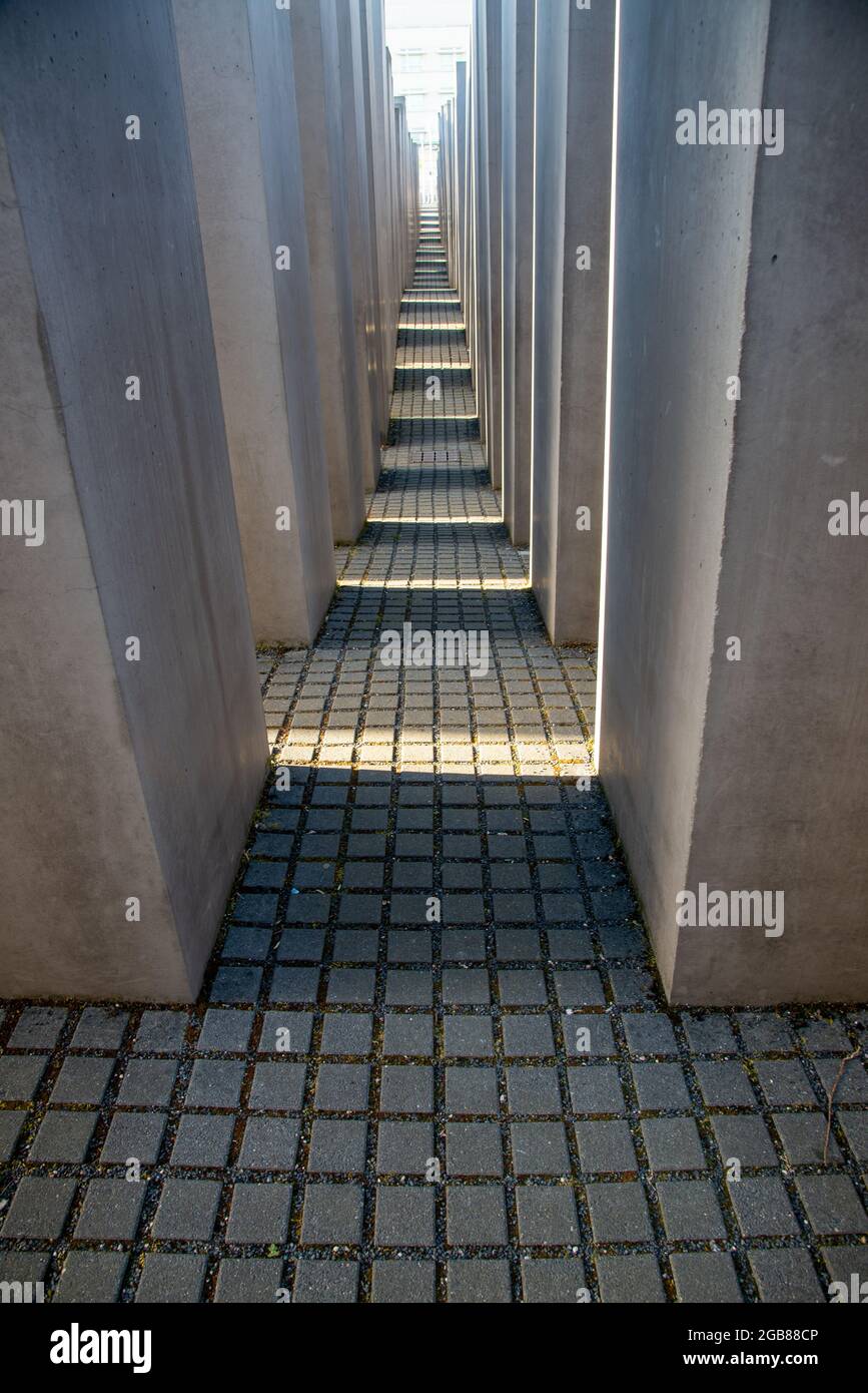 Holocaust memorial in Berlin, Germany Stock Photo