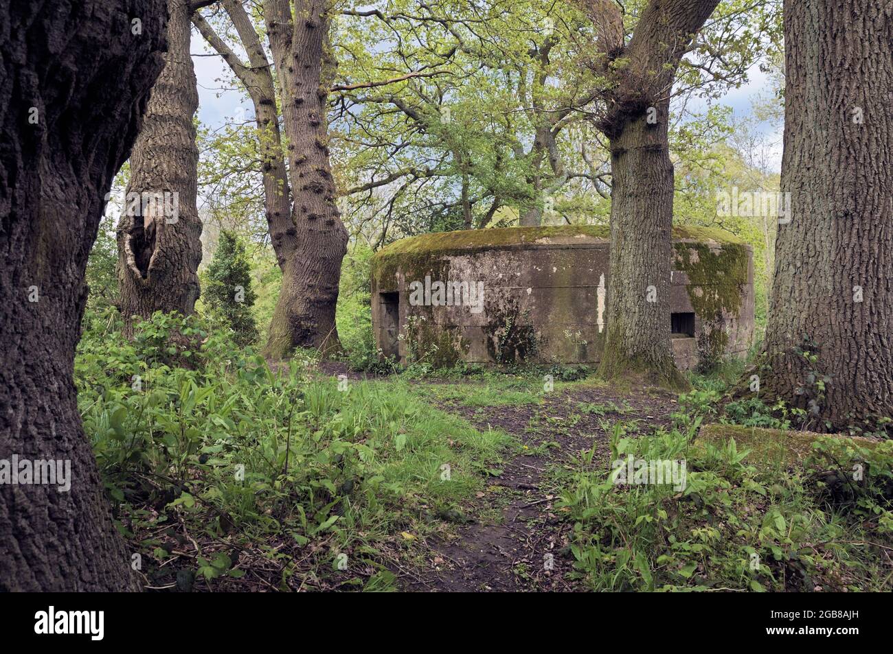 World War II pillbox in a strategic position along the River Wey Navigations as part of the