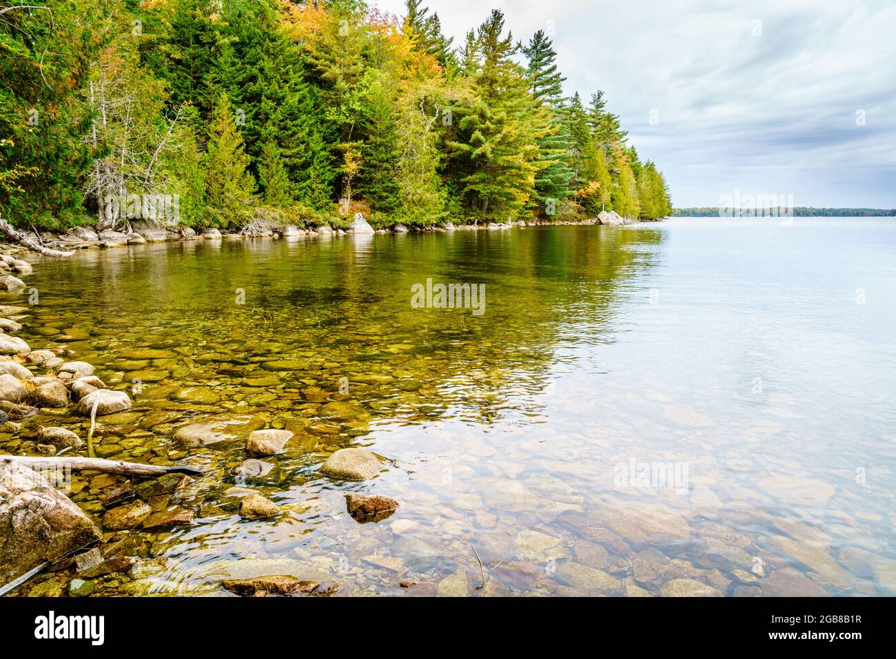Scenic view of Long Pond in Acadia National Park, Maine Stock Photo