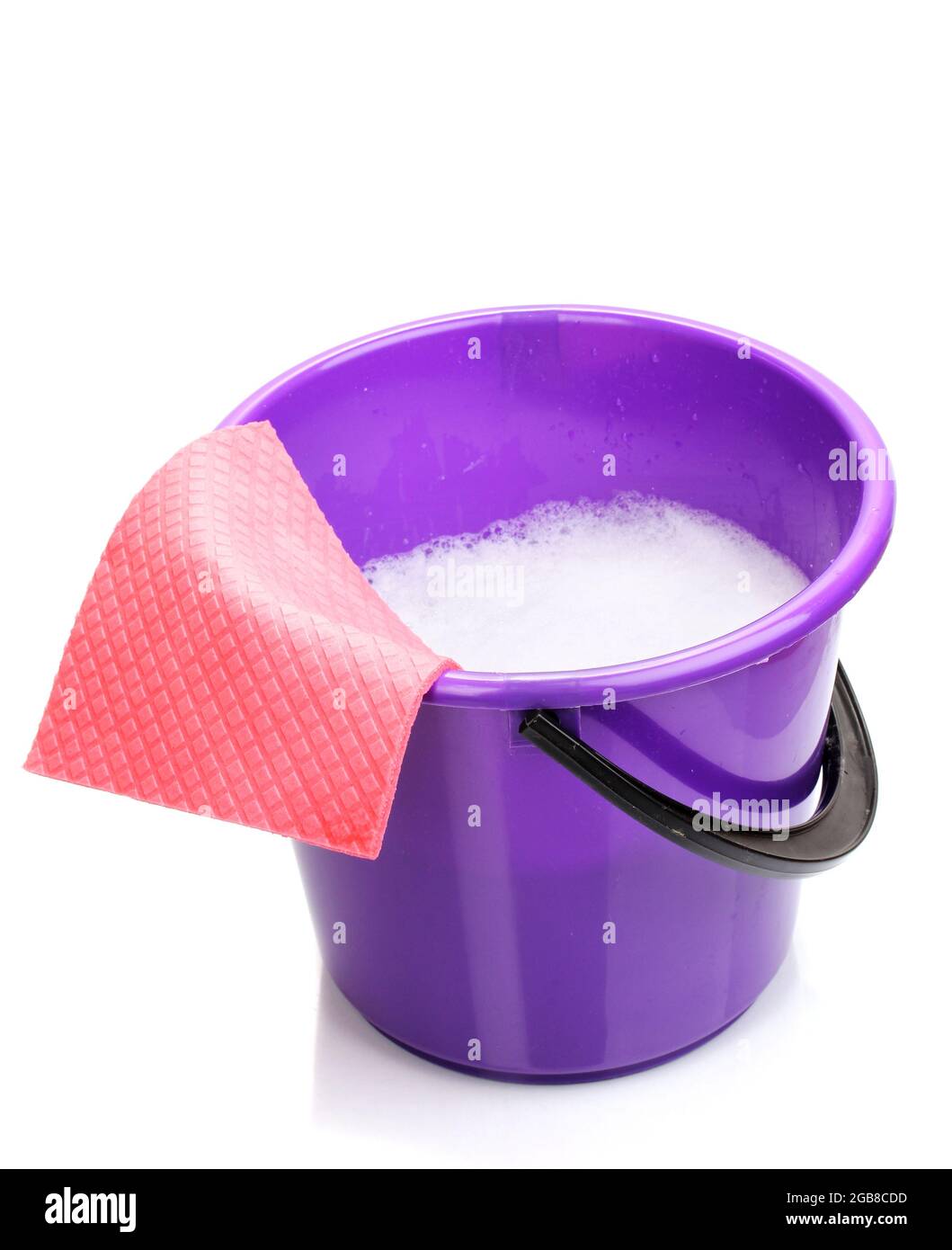 Bucket and cloth for cleaning isolated on white Stock Photo Alamy