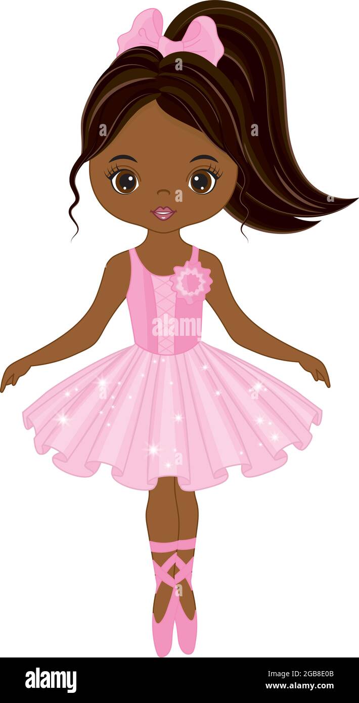 Beautiful Teen African American Ballerina Wearing Pink Tutu Dress and  Pointe Shoes. Vector Black Ballerina Stock Vector Image & Art - Alamy