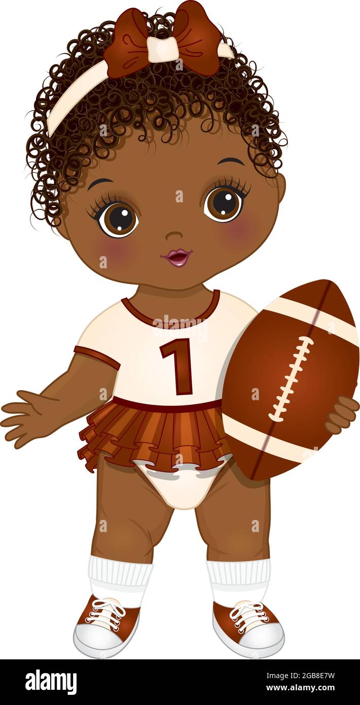 Little girl holding football Stock Vector Images Alamy