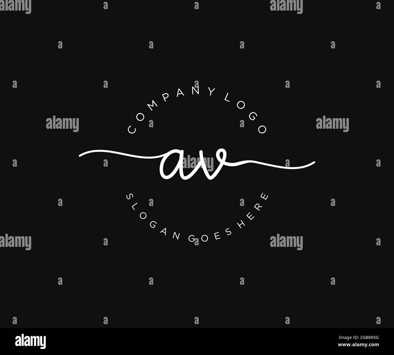 AV Feminine logo beauty monogram and elegant logo design, handwriting logo of initial signature, wedding, fashion, floral and botanical with creative Stock Vector