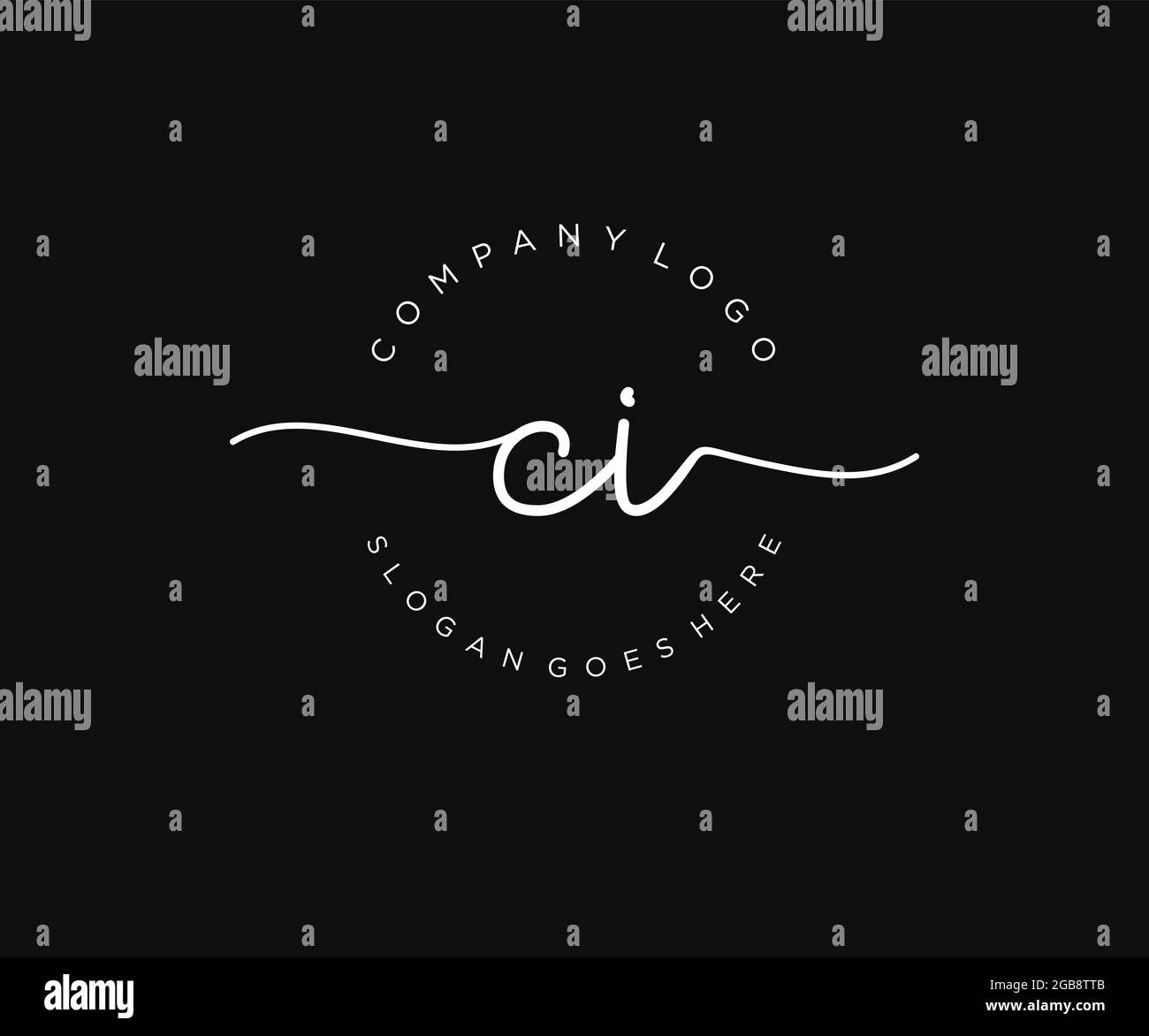 CI Feminine logo beauty monogram and elegant logo design, handwriting ...