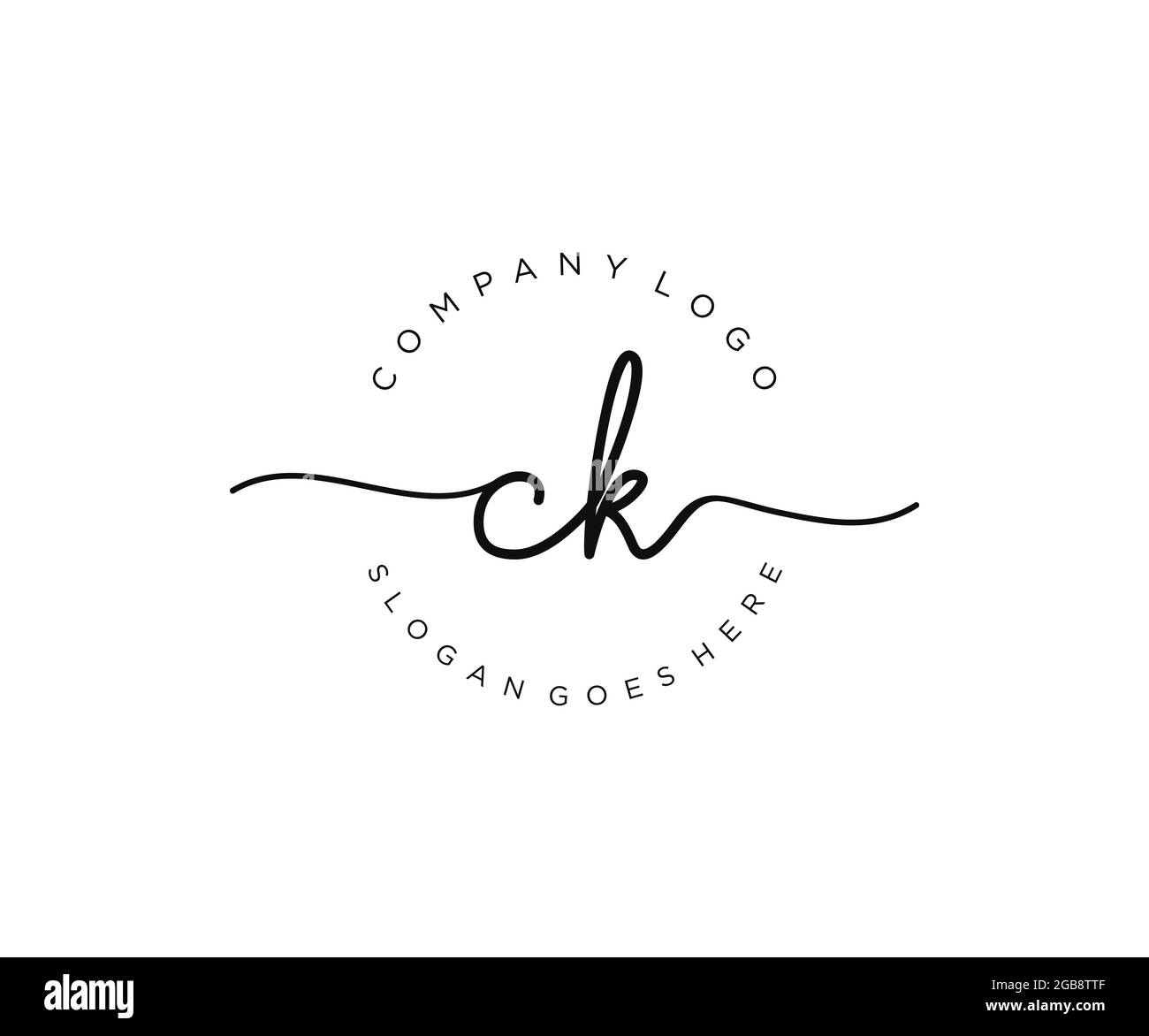 CK Feminine logo beauty monogram and elegant logo design, handwriting ...