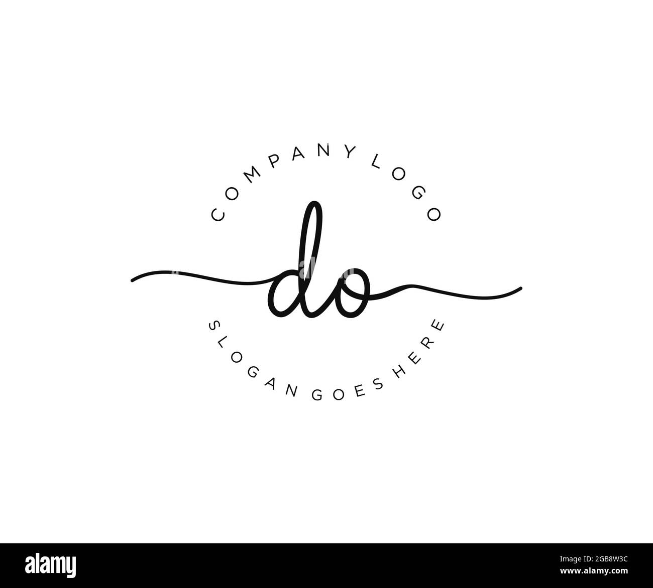 DO Feminine logo beauty monogram and elegant logo design, handwriting ...