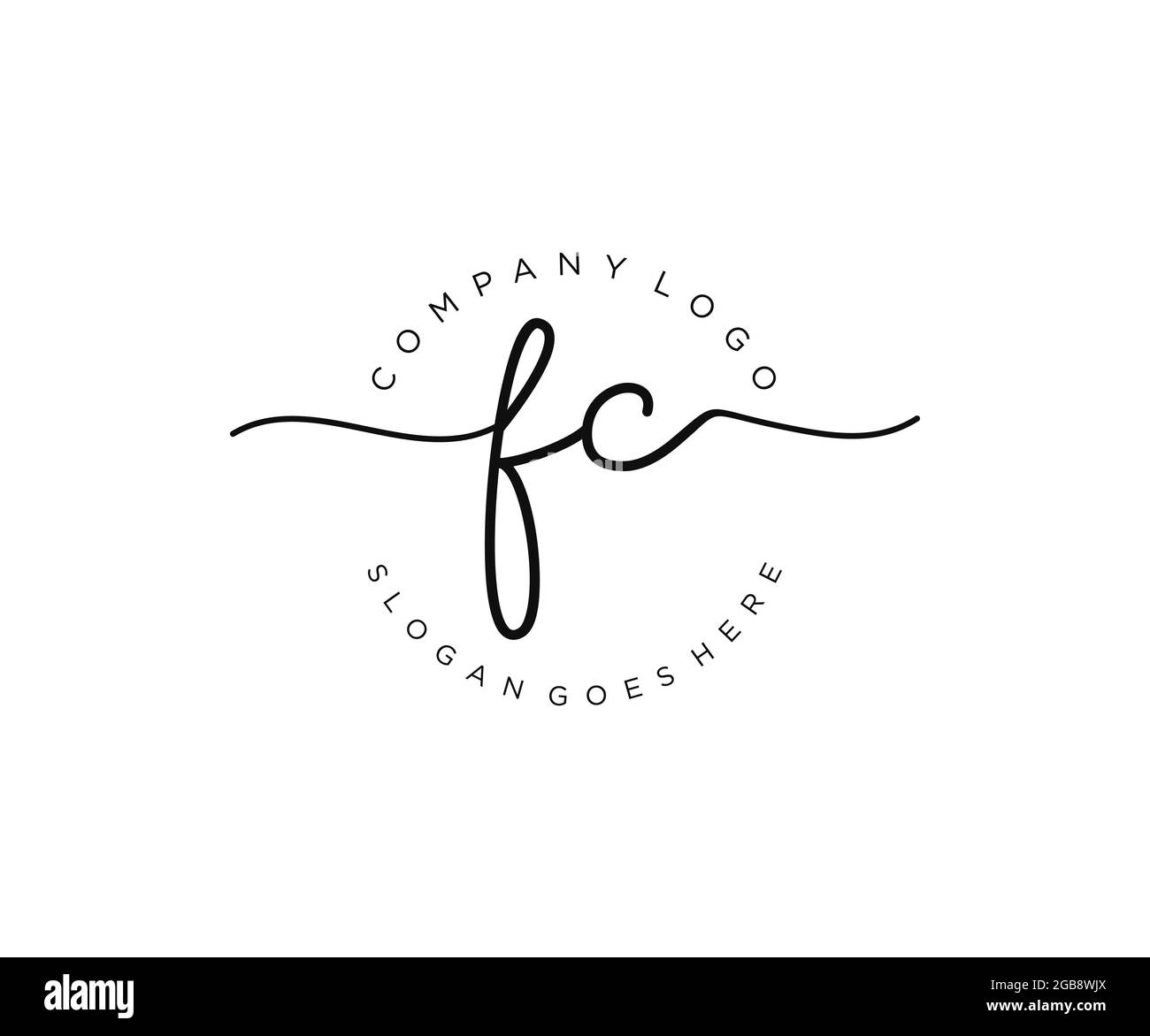 FC Feminine logo beauty monogram and elegant logo design, handwriting ...