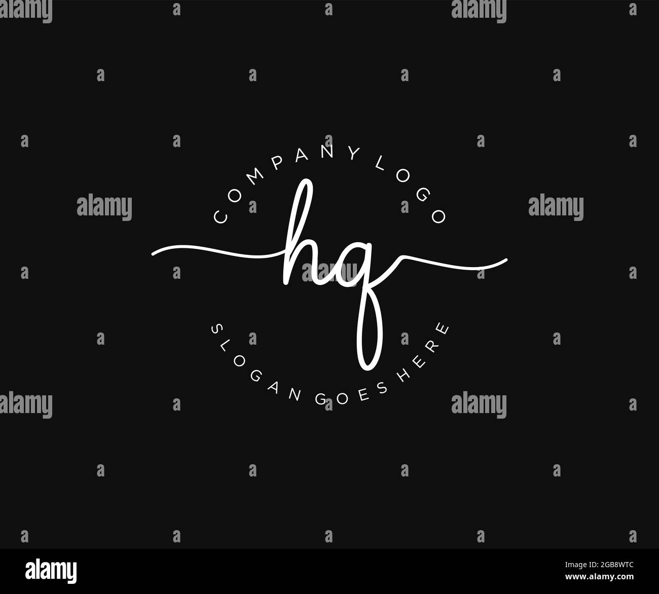 HQ Feminine logo beauty monogram and elegant logo design, handwriting ...