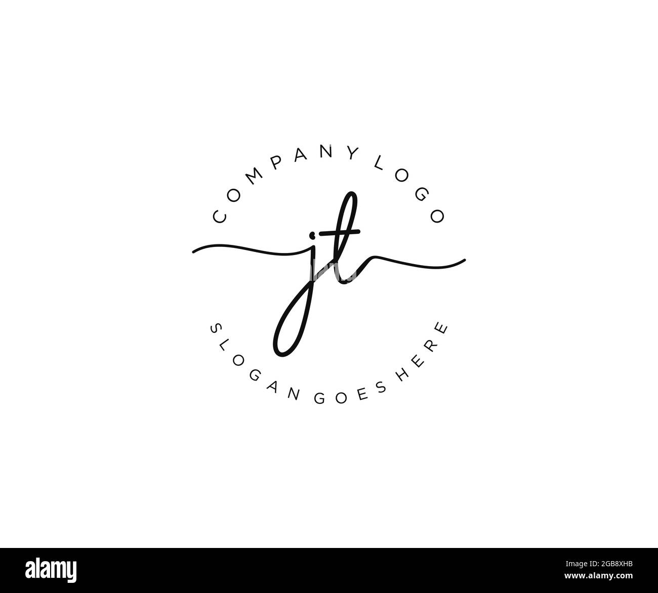 JT Feminine logo beauty monogram and elegant logo design, handwriting ...