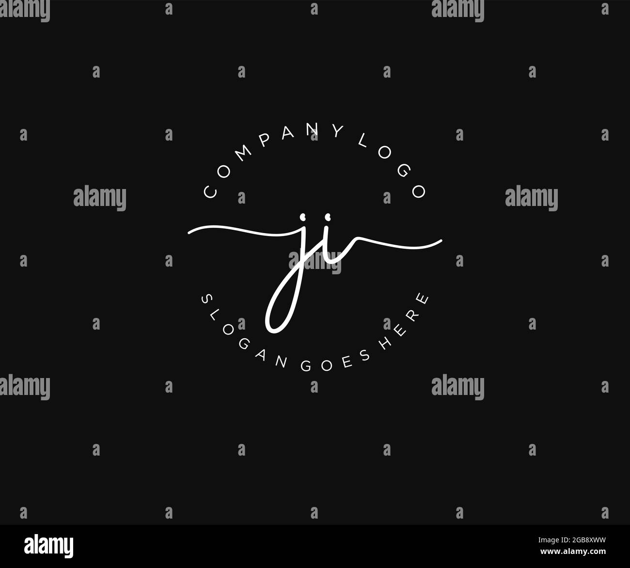 JI Feminine logo beauty monogram and elegant logo design, handwriting ...