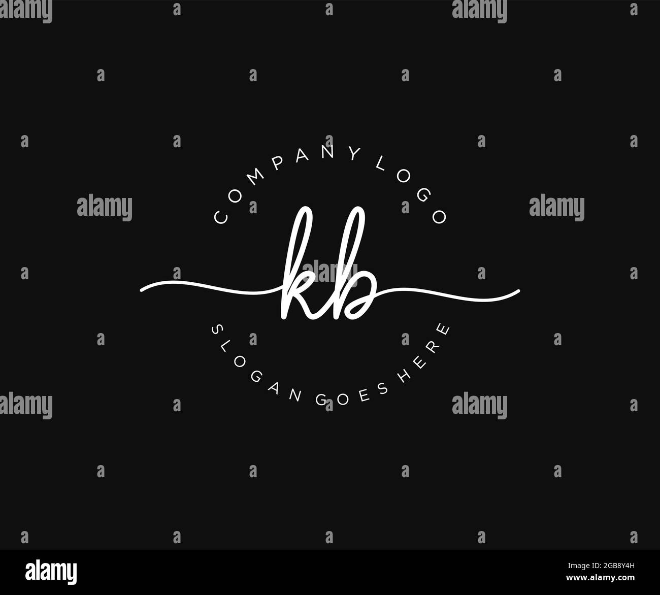 KB Feminine logo beauty monogram and elegant logo design, handwriting ...