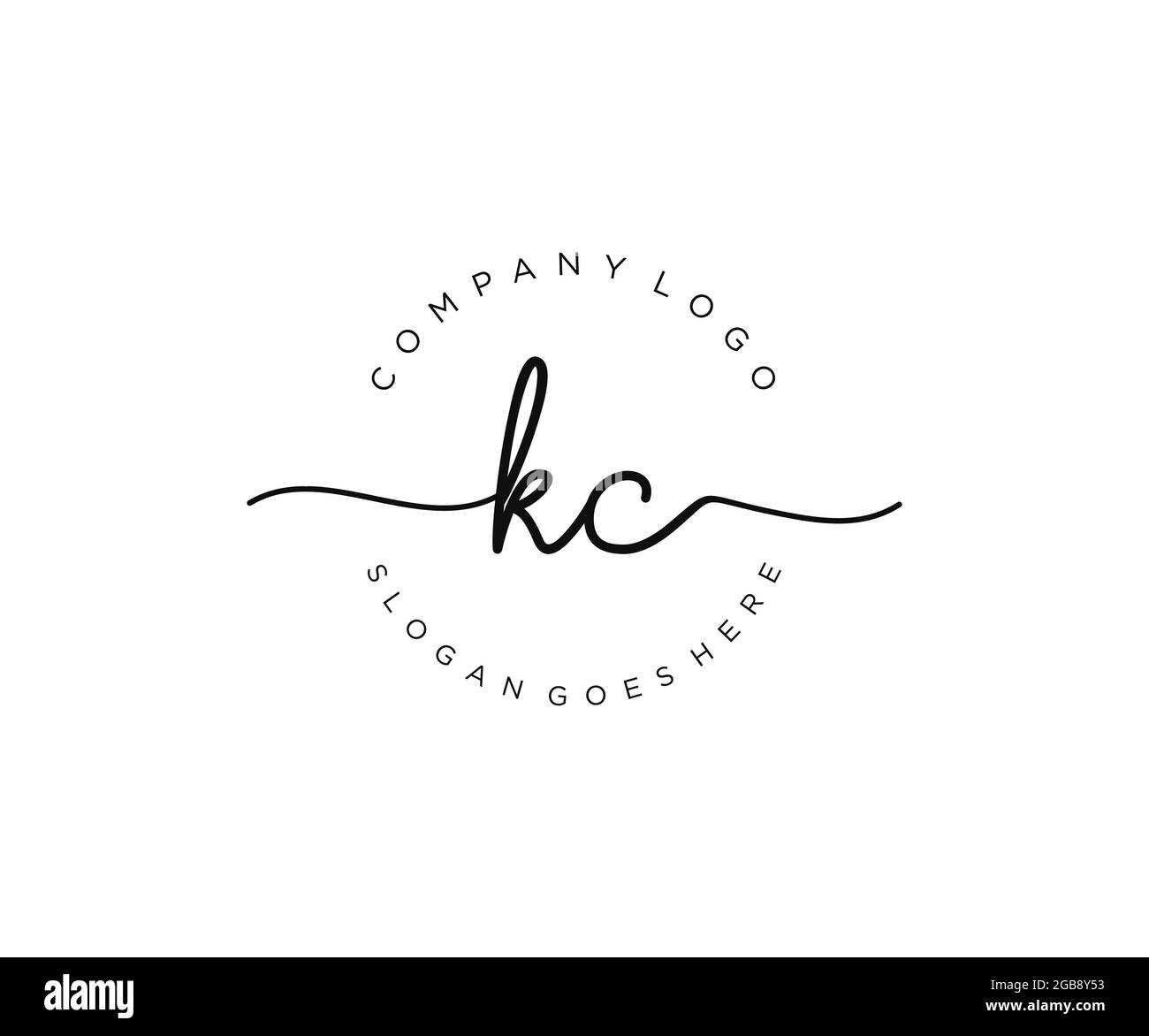 KC Feminine logo beauty monogram and elegant logo design, handwriting ...