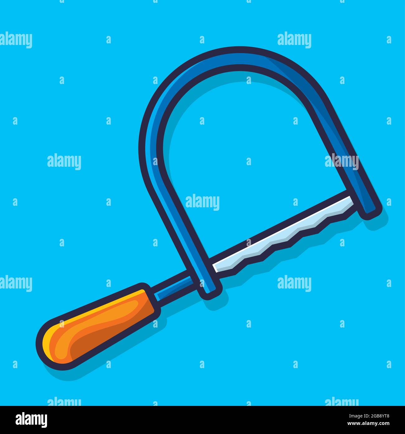 hand hacksaw isolated cartoon vector illustration in flat style Stock Vector