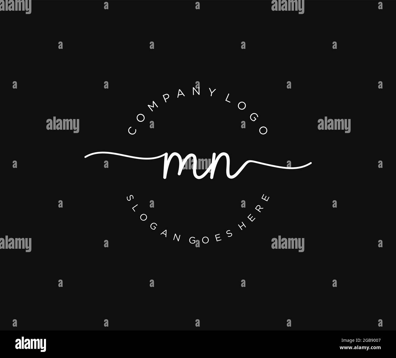 MN Feminine logo beauty monogram and elegant logo design, handwriting ...