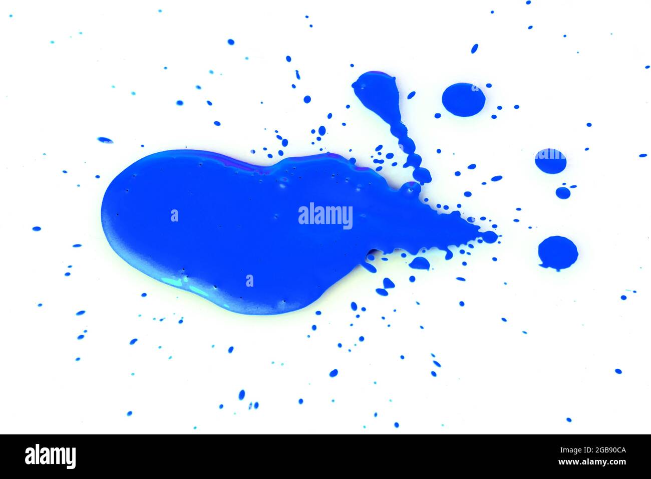 Bright blue paint on white background Stock Photo Alamy
