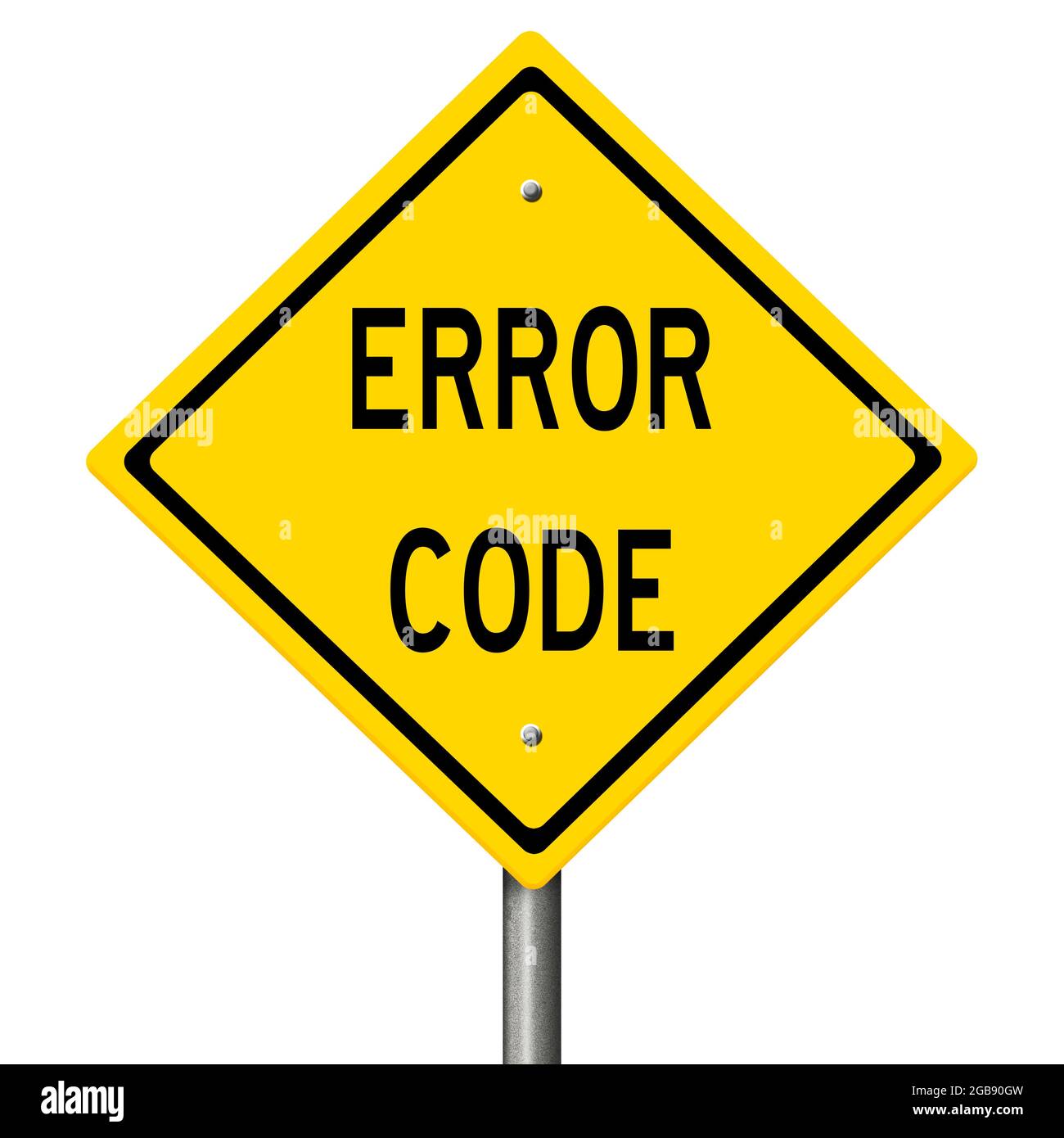 Rendered yellow highway sign illustrating a computer error message ...