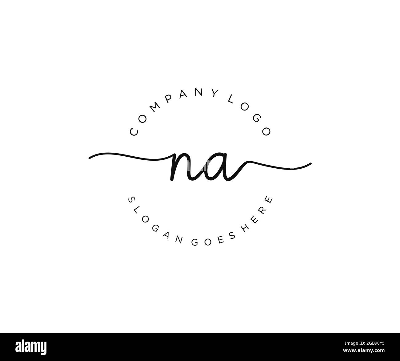 NA Feminine logo beauty monogram and elegant logo design, handwriting logo of initial signature, wedding, fashion, floral and botanical with creative Stock Vector