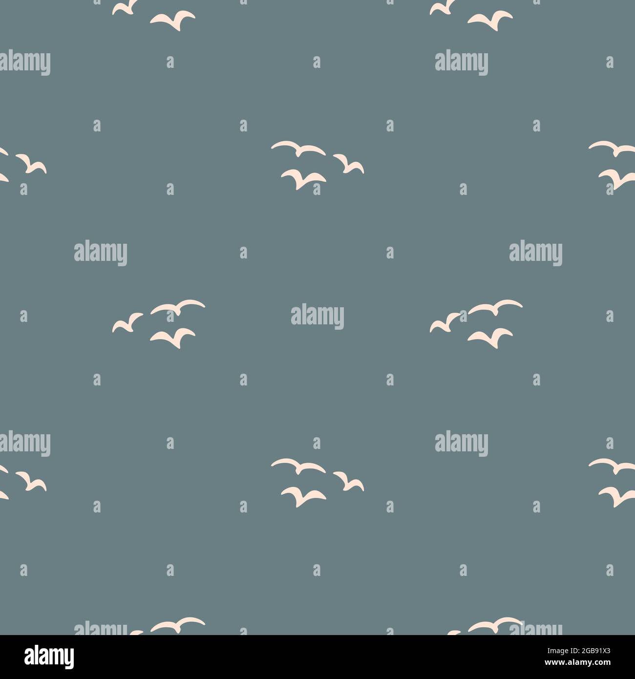 Seamless background birds in sky gender neutral pattern. Whimsical ...