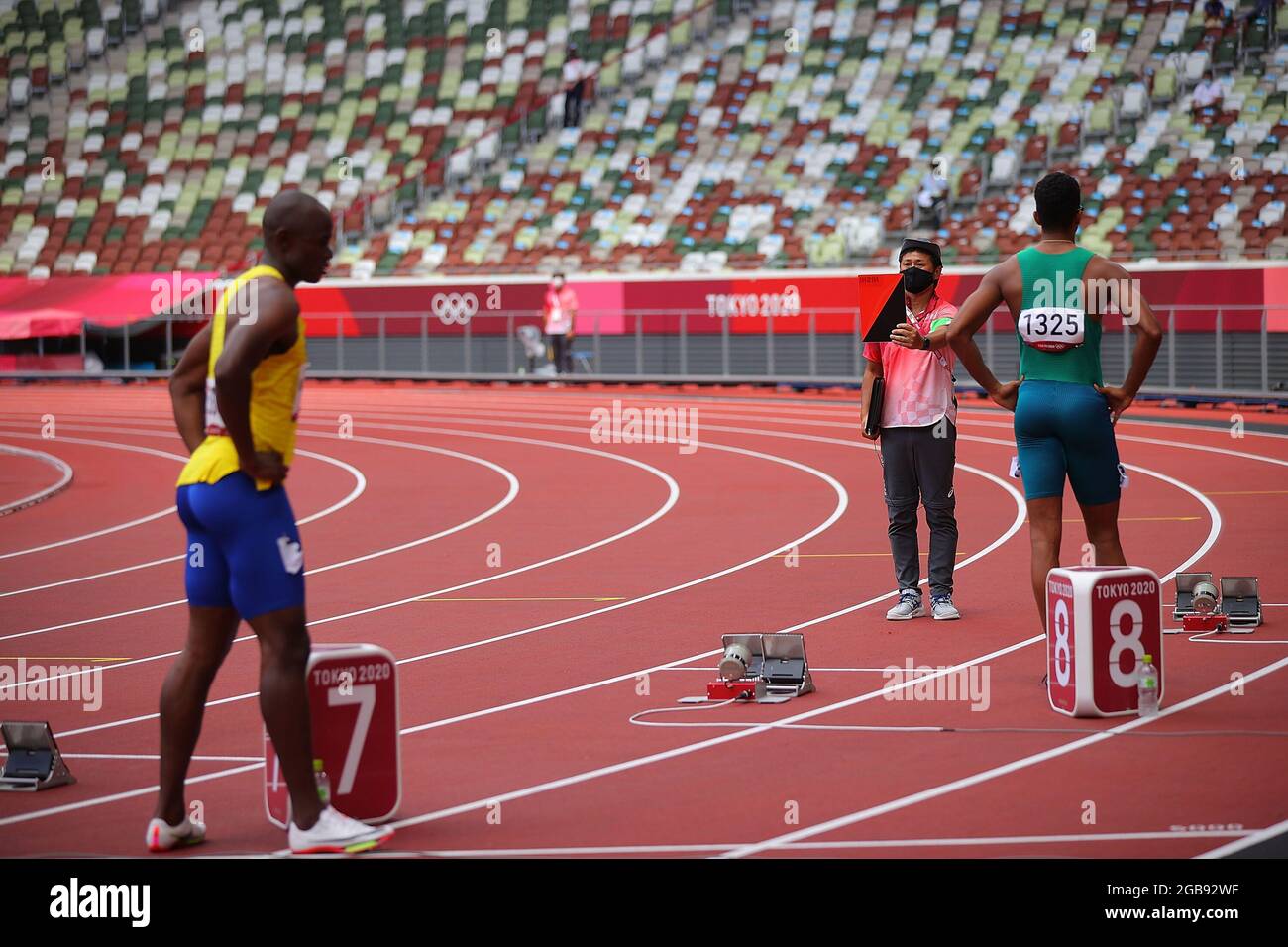 Tokyo, Japan. 3rd Aug, 2021. Sibusiso Matsenjwa of Eswatini receives a