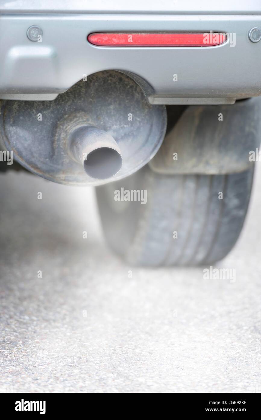 Exhaust with exhaust gases of a combustion engine, diesel engine, Baden