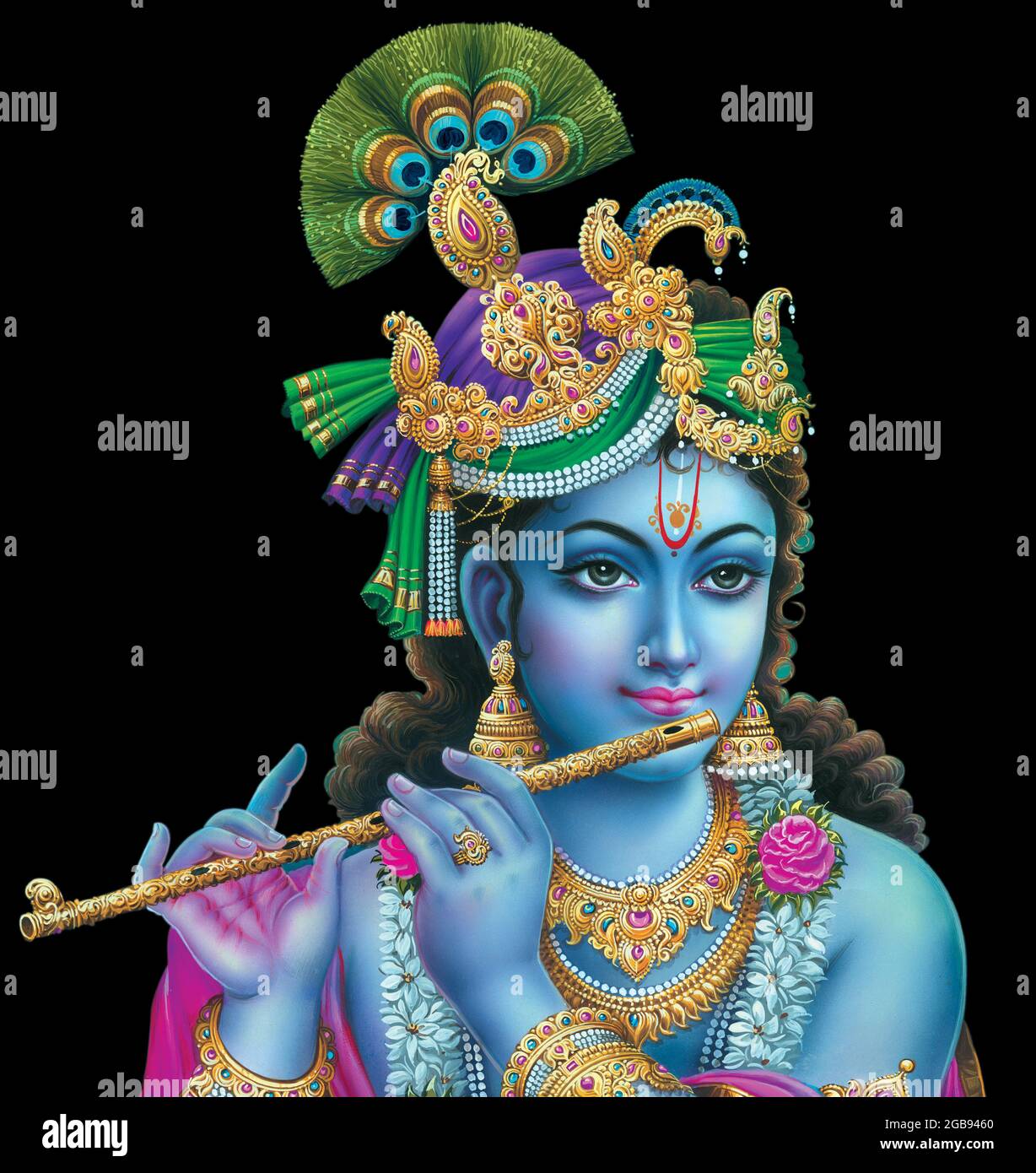 Indian God Lord Krishna with his flute making magical tunes Stock ...