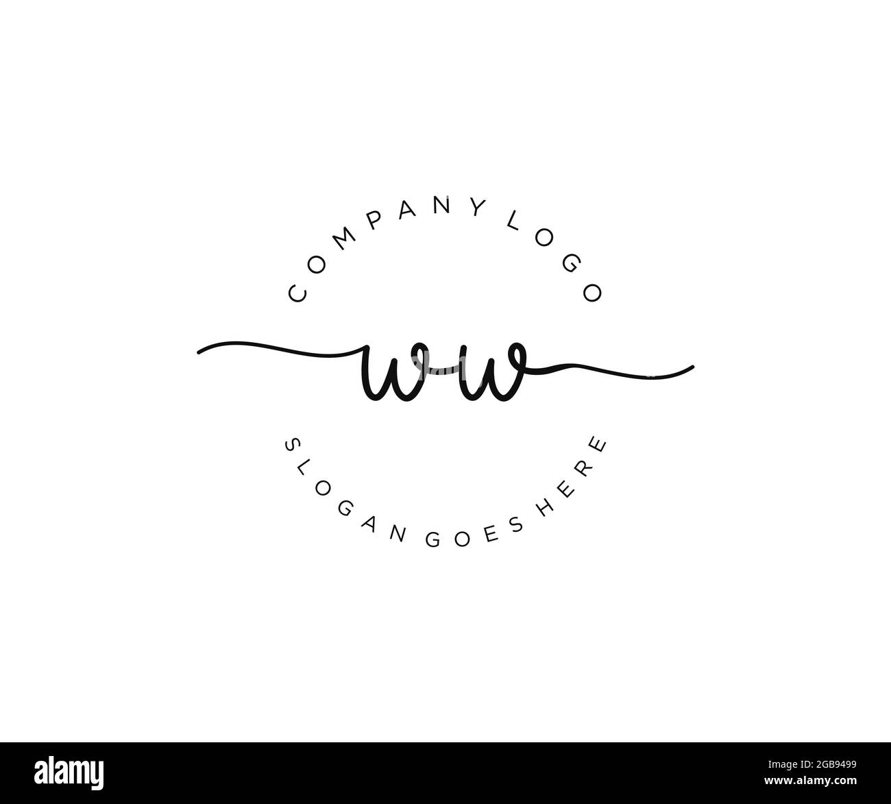 WW Feminine logo beauty monogram and elegant logo design, handwriting ...