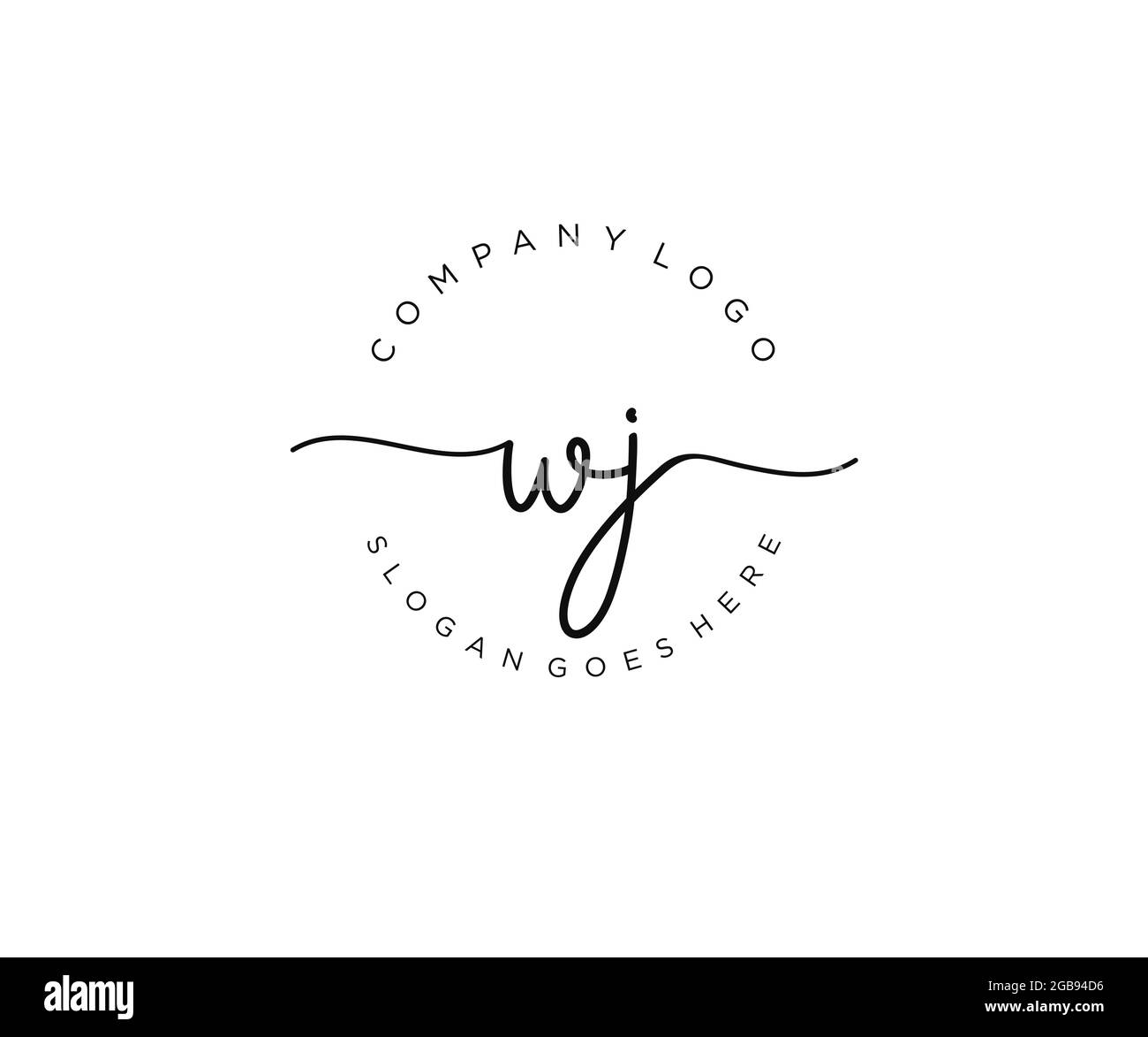 WJ Feminine logo beauty monogram and elegant logo design, handwriting ...