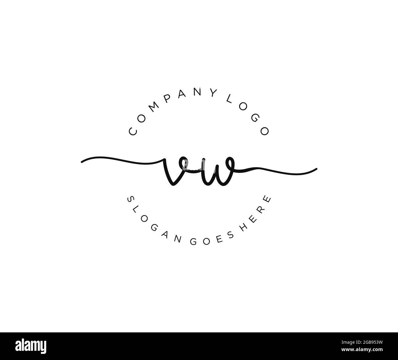 VW Feminine logo beauty monogram and elegant logo design, handwriting ...