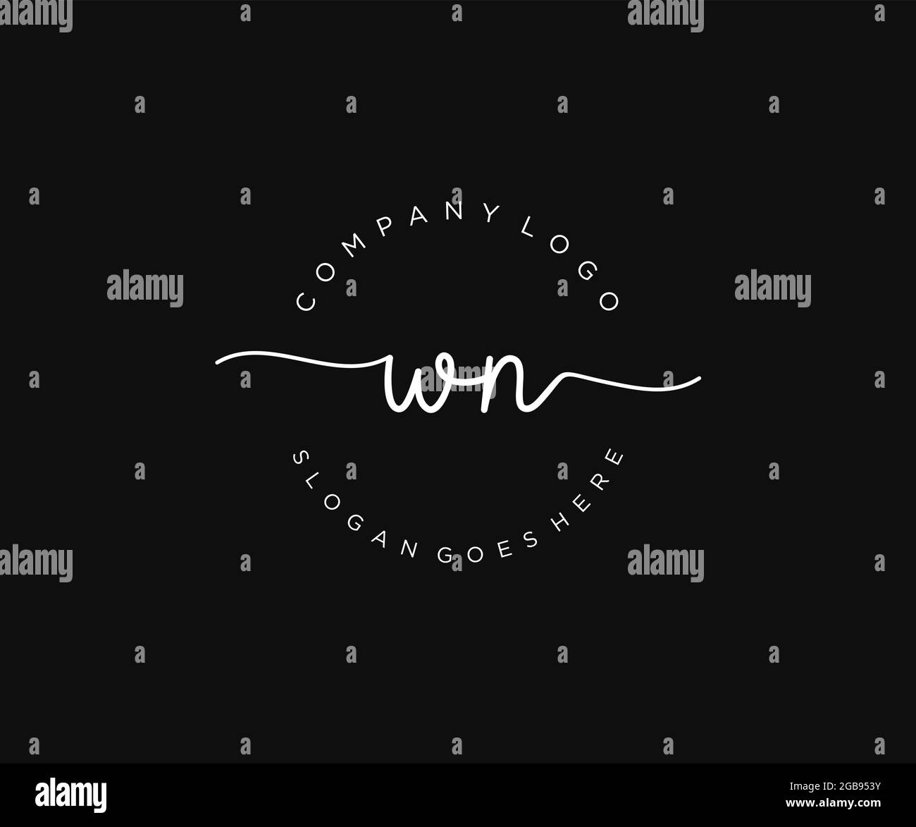 WN Feminine logo beauty monogram and elegant logo design, handwriting ...