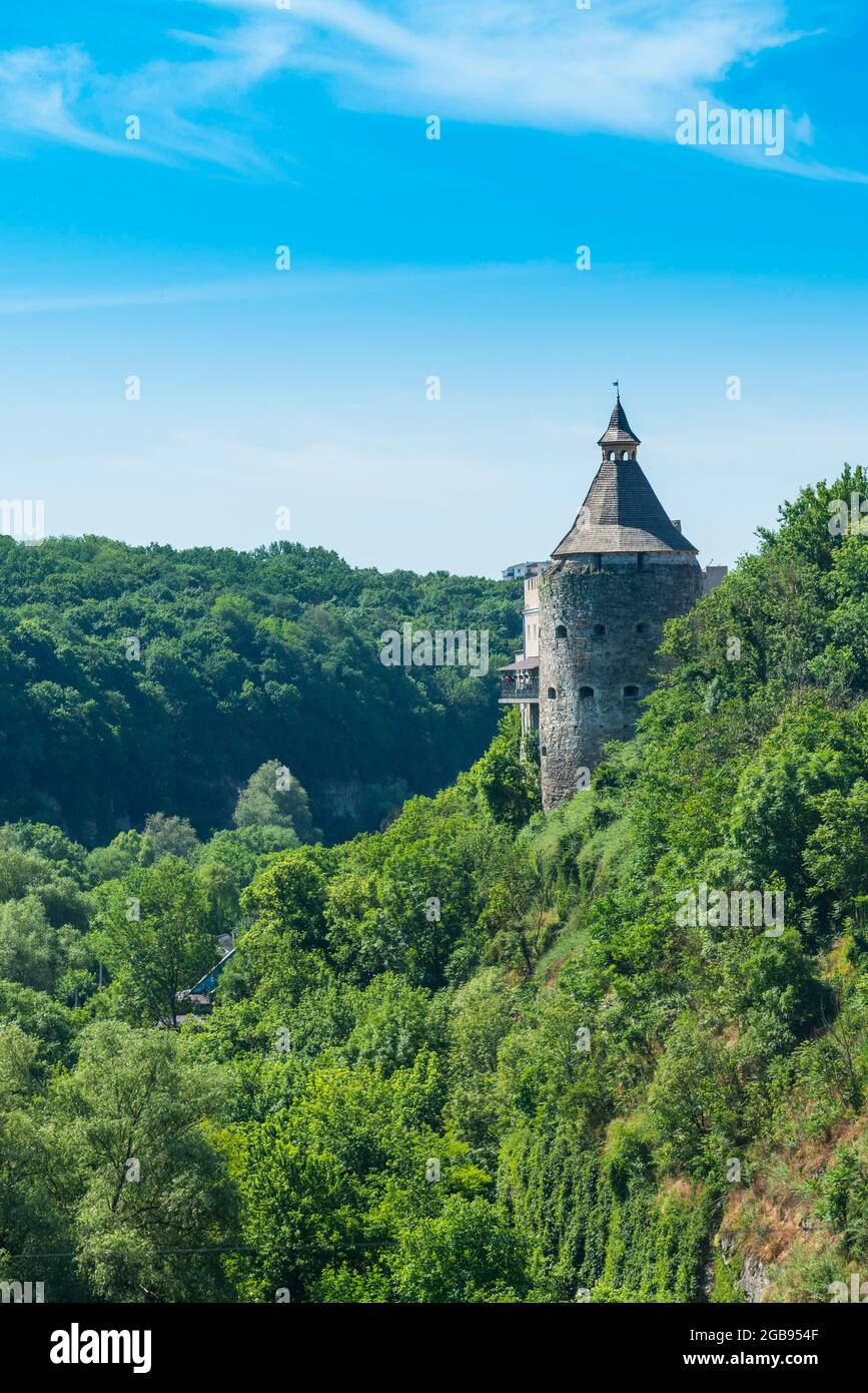 Old watchtower in Kamianets-Podilskyi, Ukraine Stock Photo