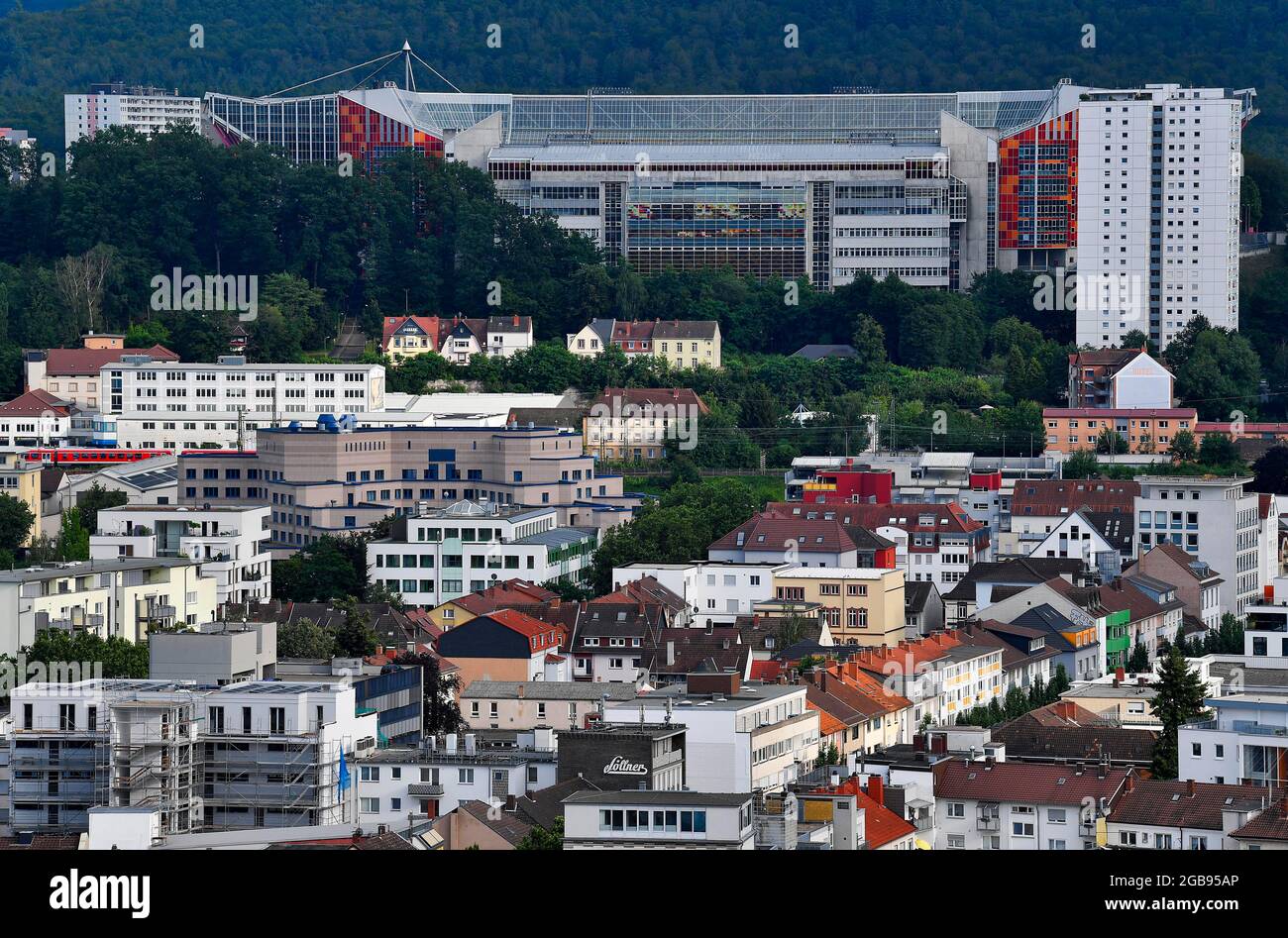 View of Fritz Walter Stadium, Betzenberg, Kaiserslautern, Rhineland-Palatinate, Germany Stock Photo