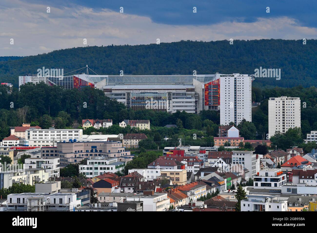 View of Fritz Walter Stadium, Betzenberg, Kaiserslautern, Rhineland-Palatinate, Germany Stock Photo